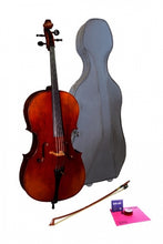 Load image into Gallery viewer, Cello Hidersine Melodicso 4/4 size Cello, Bow, Case &amp; Straps
